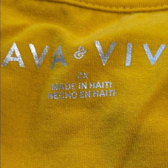 🌹AVA & VIV V NECK MUSTARD TEE - Picture 2 of 4